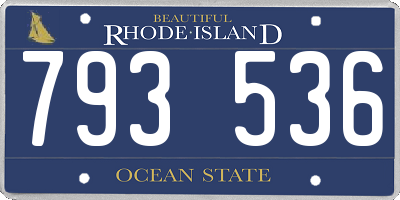 RI license plate 793536