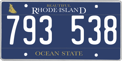 RI license plate 793538