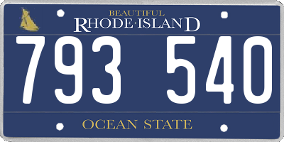 RI license plate 793540