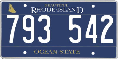 RI license plate 793542