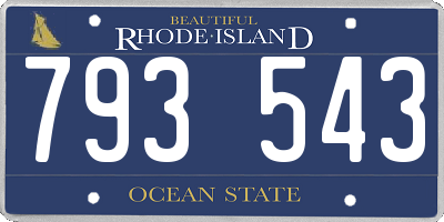 RI license plate 793543