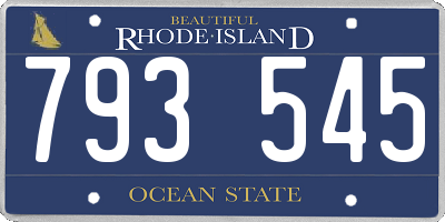 RI license plate 793545