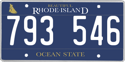 RI license plate 793546
