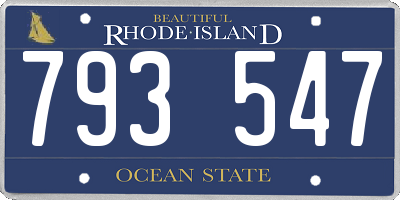 RI license plate 793547