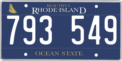 RI license plate 793549