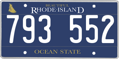 RI license plate 793552