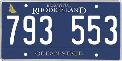 RI license plate 793553