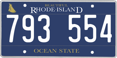 RI license plate 793554