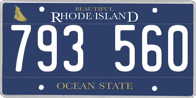 RI license plate 793560