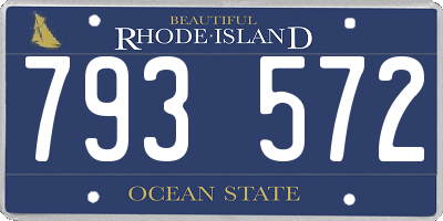 RI license plate 793572