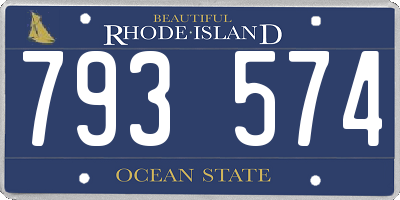 RI license plate 793574