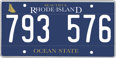 RI license plate 793576