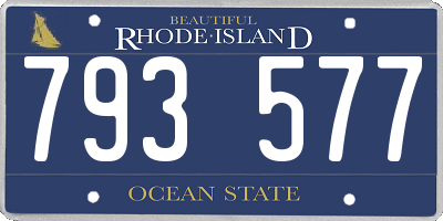 RI license plate 793577