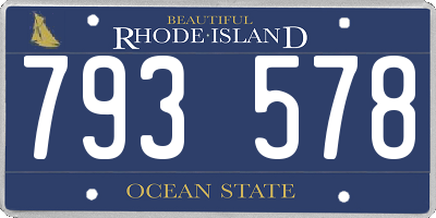 RI license plate 793578