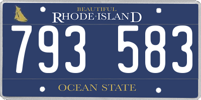 RI license plate 793583