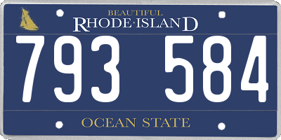 RI license plate 793584