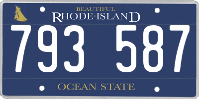 RI license plate 793587