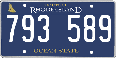 RI license plate 793589
