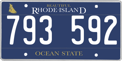 RI license plate 793592