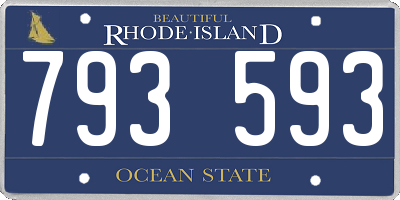 RI license plate 793593