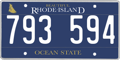 RI license plate 793594