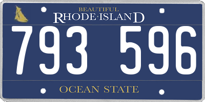 RI license plate 793596