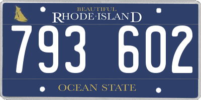 RI license plate 793602