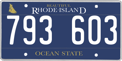 RI license plate 793603