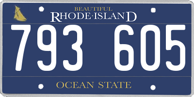 RI license plate 793605
