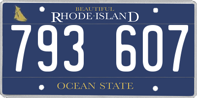 RI license plate 793607