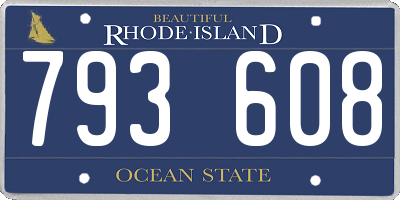 RI license plate 793608