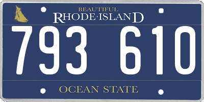 RI license plate 793610