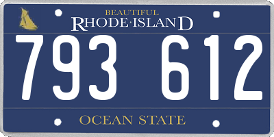 RI license plate 793612