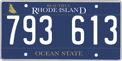 RI license plate 793613