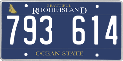 RI license plate 793614