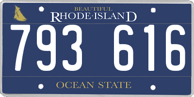 RI license plate 793616