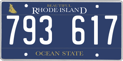 RI license plate 793617
