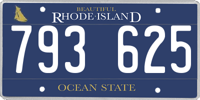 RI license plate 793625