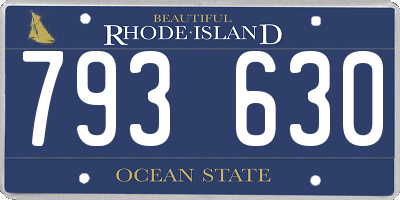 RI license plate 793630