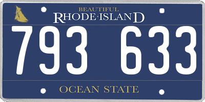 RI license plate 793633