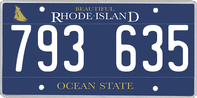 RI license plate 793635