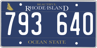 RI license plate 793640