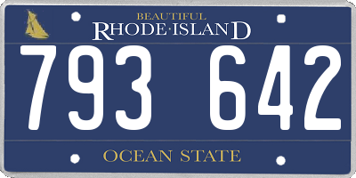 RI license plate 793642