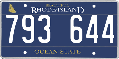 RI license plate 793644