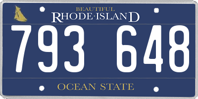 RI license plate 793648