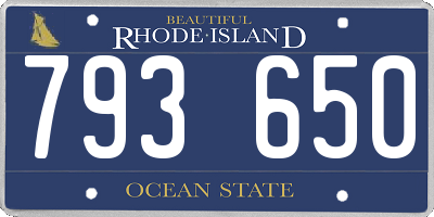 RI license plate 793650