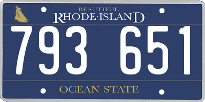 RI license plate 793651