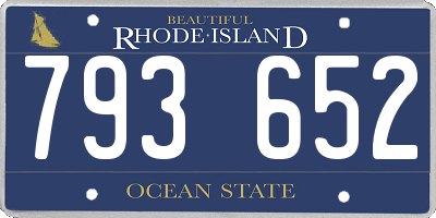 RI license plate 793652