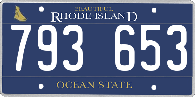 RI license plate 793653