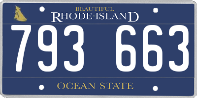 RI license plate 793663